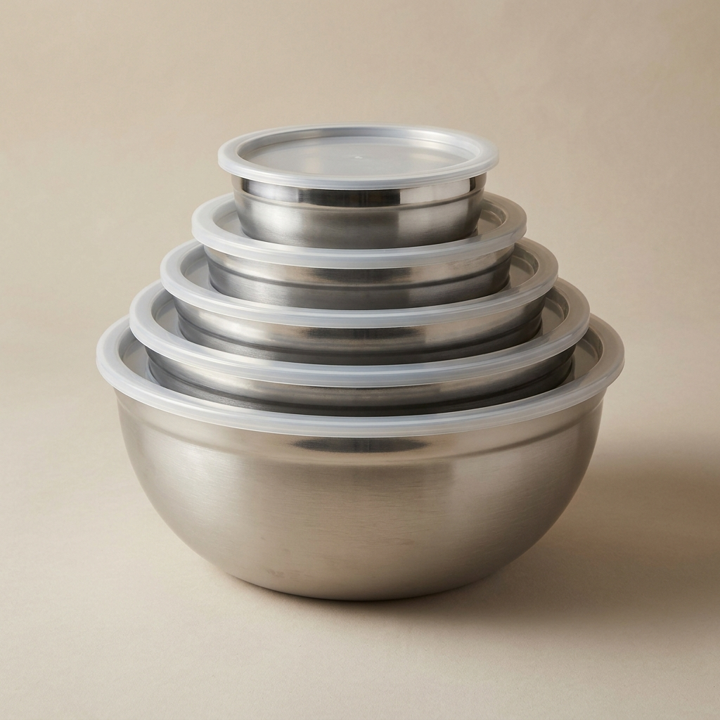 main-01-10 Pestsafe 5-Piece Stainless Steel Mixing Bowl Set with Lids - Image 1